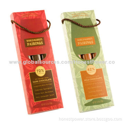 Chocolate Box with Hot Stamped Gold, Made of Cardboard, Customized Logo and Size Accepted